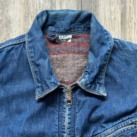 Vintage 50s Key Imperial Sanforized Denim Work Jacket Size Small - Picture 3 of 5
